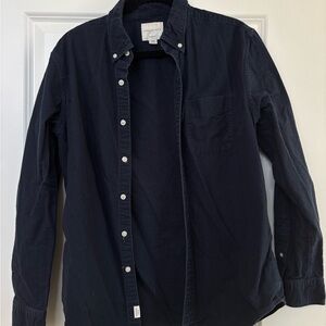 American Eagle Outfitters Men's Dark Blue Button-Down Shirt